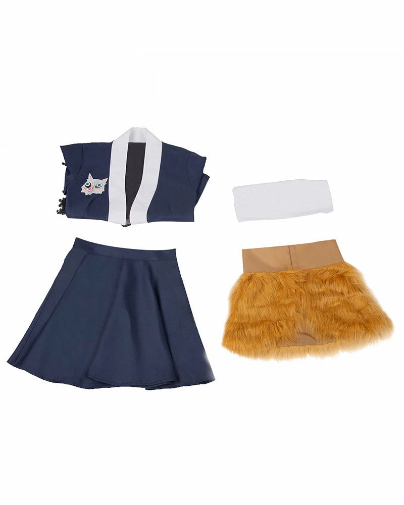Auscosplay Anime Costume Demon Slayer Kimetsu No Yaiba Inosuke Hashibira Women Dress 7 Auscosplay Anime Costume Demon Slayer Kimetsu No Yaiba Inosuke Hashibira Women Dress