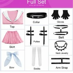 Auscosplay Danganronpa V3 Miu Iruma Cosplay Costume Pink Dress