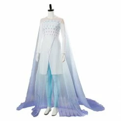 Auscosplay Elsa Snow Queen Cosplay Costume Gown White Dress