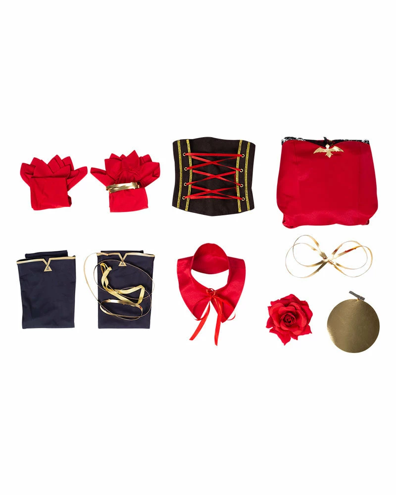 Auscosplay Takt Op Destiny Cosplay Costume Red Dress 8 Auscosplay Takt Op Destiny Cosplay Costume Red Dress