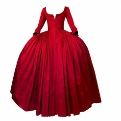 Auscosplay Outlander Claire Red Dress Women Outlander Cosplay Costume Movie Costume