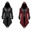 Auscosplay Assassin's Creed Jackets Hooded Coat Costume For Men Or Woman Assassin's Creed Costumes