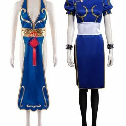 Auscosplay Street Fighter Chun-Li Chun Li Cosplay Costume Video Game Costume