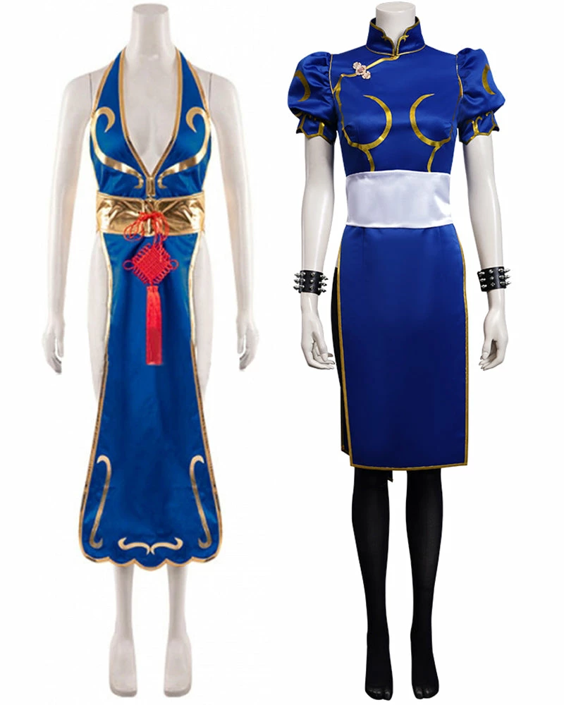 Auscosplay Street Fighter Chun-Li Chun Li Cosplay Costume Video Game Costume 3 Auscosplay Street Fighter Chun-Li Chun Li Cosplay Costume Video Game Costume