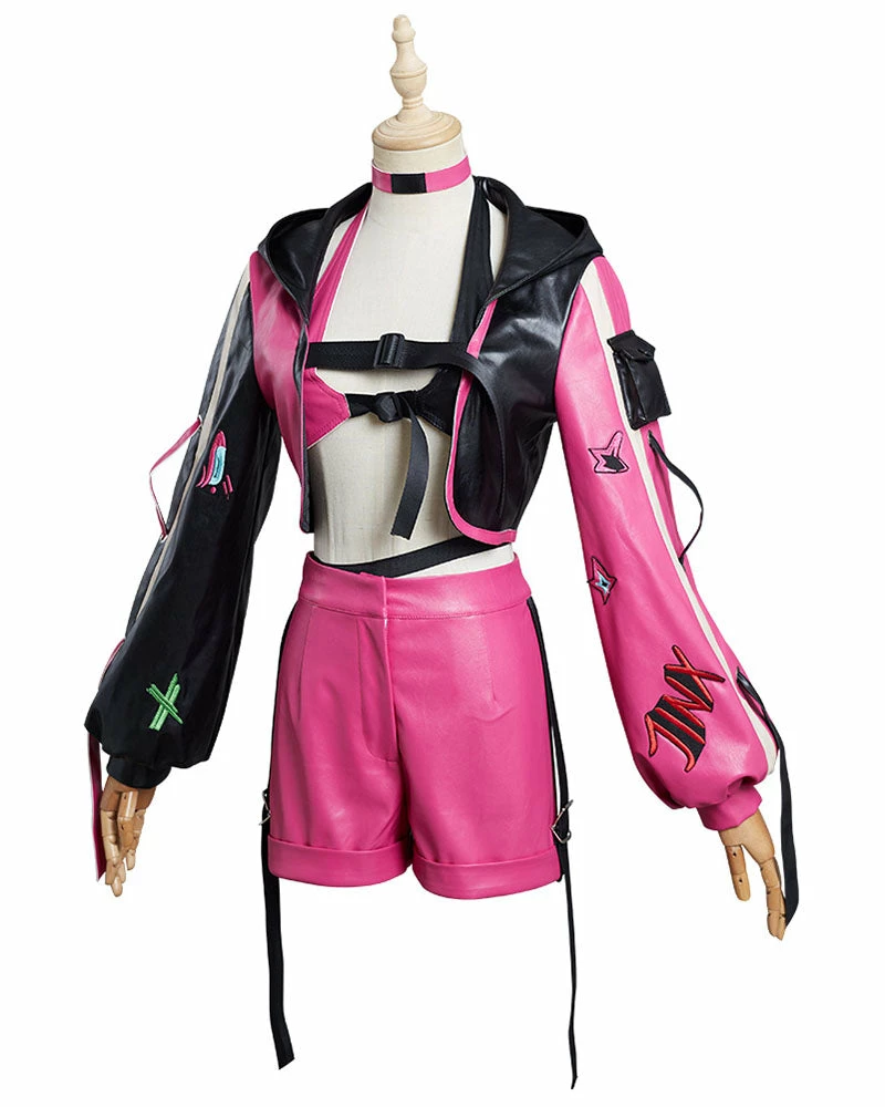 Auscosplay Arcane LoL Jinx Cosplay Costume League Of Legends Outfit League Of Legends (LOL) Cosplay 7 Auscosplay Arcane LoL Jinx Cosplay Costume League Of Legends Outfit League Of Legends (LOL) Cosplay