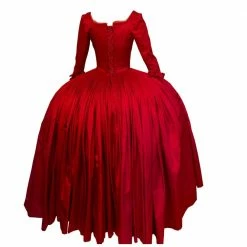 Auscosplay Outlander Claire Red Dress Women Outlander Cosplay Costume Movie Costume