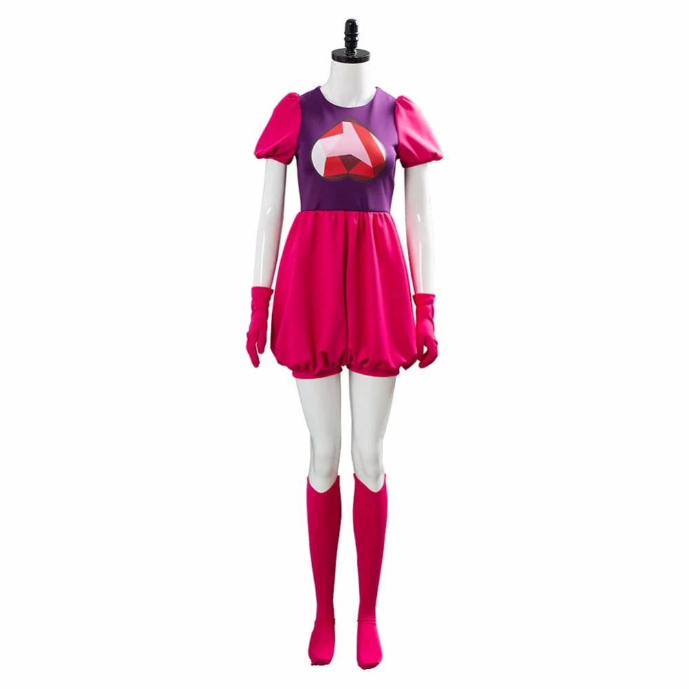 Auscosplay Steven Universe Spinel Gem Cosplay Costume Red Dress 3 Auscosplay Steven Universe Spinel Gem Cosplay Costume Red Dress