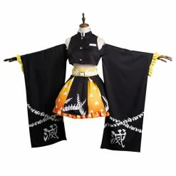Auscosplay Demon Slayer Agatsuma Zenitsu Cosplay Costume Female Dress Anime Costume