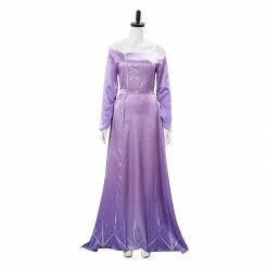 Auscosplay Prince & Princess Costume Elsa Cosplay Costume Purple Gown Dress