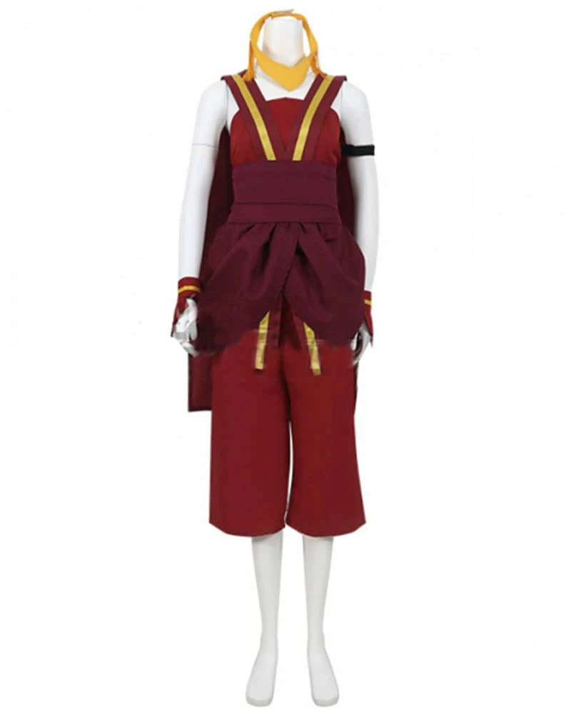 Auscosplay Avatar The Last Airbender Toph Beifong Red Cosplay Costume 3 Auscosplay Avatar The Last Airbender Toph Beifong Red Cosplay Costume
