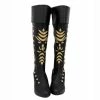Auscosplay Princess Anna Cosplay Shoes Boots Black Fancy Party Shoes