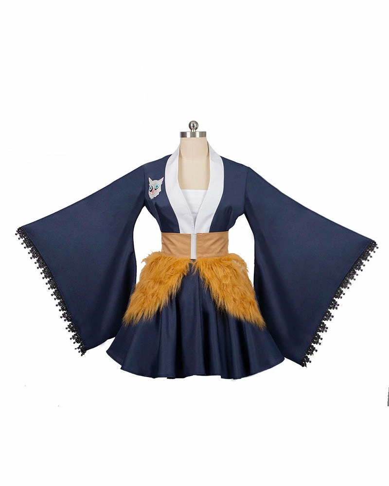 Auscosplay Anime Costume Demon Slayer Kimetsu No Yaiba Inosuke Hashibira Women Dress 3 Auscosplay Anime Costume Demon Slayer Kimetsu No Yaiba Inosuke Hashibira Women Dress