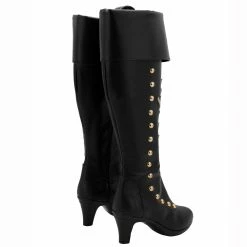 Auscosplay Princess Anna Cosplay Shoes Boots Black Fancy Party Shoes 8 Auscosplay Princess Anna Cosplay Shoes Boots Black Fancy Party Shoes