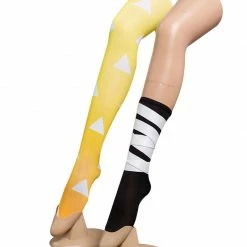 Auscosplay Demon Slayer Agatsuma Zenitsu Cosplay Costume Female Dress Anime Costume