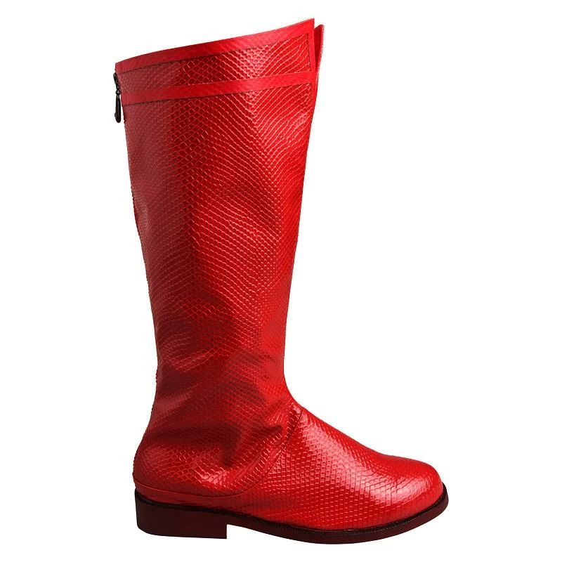 Auscosplay Justice League Superman Clark Kent Cosplay Boots Superhero Red Shoes 4 Auscosplay Justice League Superman Clark Kent Cosplay Boots Superhero Red Shoes