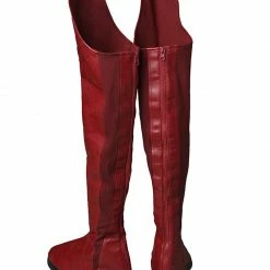 Auscosplay Cosplay Shoes Supergirl Cosplay Boots Kara Zor-El Danvers Boots Red Shoes