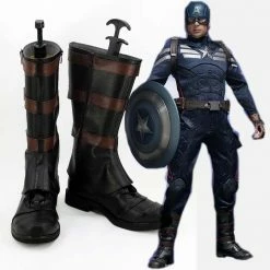 Auscosplay Captain America Cosplay Shoes Boots Custom Made