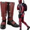 Auscosplay Deadpool Wade Wilson Cosplay Boots Shoes Adult Men's Superhero Boots Custom Made