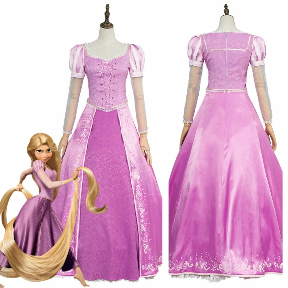 Auscosplay Tangled Princess Rapunzel Dress Cosplay Costume For Adults Girl 3 Auscosplay Tangled Princess Rapunzel Dress Cosplay Costume For Adults Girl