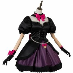 Auscosplay OW D.VA DVA Hana Song Cosplay Costume Black Cat Officer Dress