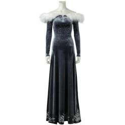 Auscosplay Olaf's Adventure Snow Queen Elsa Cosplay Costume Movie Costume