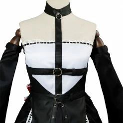 Auscosplay Dead Or Alive 6 Marie Rose Cosplay Costume Black Dress Video Game Costume