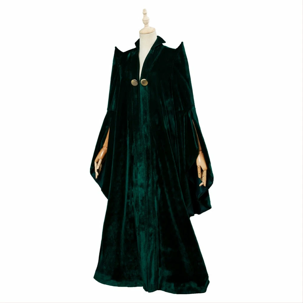 Auscosplay Movie Costume Magic Minerva McGonagall Cosplay Costume Green Cloak 6 Auscosplay Movie Costume Magic Minerva McGonagall Cosplay Costume Green Cloak