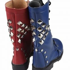 Auscosplay Batman Arkham Knight Cosplay Shoes Harley Quinn Cosplay Boots Women Shoes