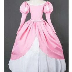 Auscosplay Prince & Princess Costume Princess Ariel Pink Dress Cosplay Costume For Adults