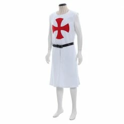 Auscosplay Medieval St George Knight Crusader Tunic Costume Movie Costume