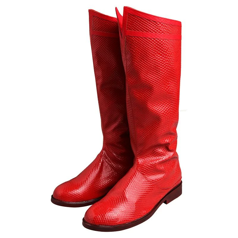 Auscosplay Justice League Superman Clark Kent Cosplay Boots Superhero Red Shoes 3 Auscosplay Justice League Superman Clark Kent Cosplay Boots Superhero Red Shoes