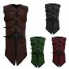 Auscosplay Mens Medieval Renaissance Vest Sleeveless Jacket
