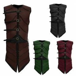 Auscosplay Mens Medieval Renaissance Vest Sleeveless Jacket