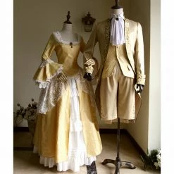Auscosplay Victorian Elegant Gothic Aristocrat 18th Century Cosplay Costume Medieval Renaissance Costumes