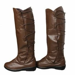 Auscosplay Star Wars 8 The Last Jedi Rey Brown Shoes Cosplay Boots