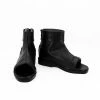 Auscosplay Naruto Orochimaru Cosplay Shoes Party Black Peep Toe Boots Custom Made Naruto Costumes
