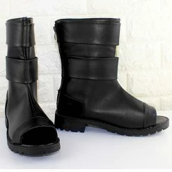 Auscosplay Anime Naruto Uzumaki Naruto Cosplay Shoes Black Peep Toe Boots Naruto Costumes