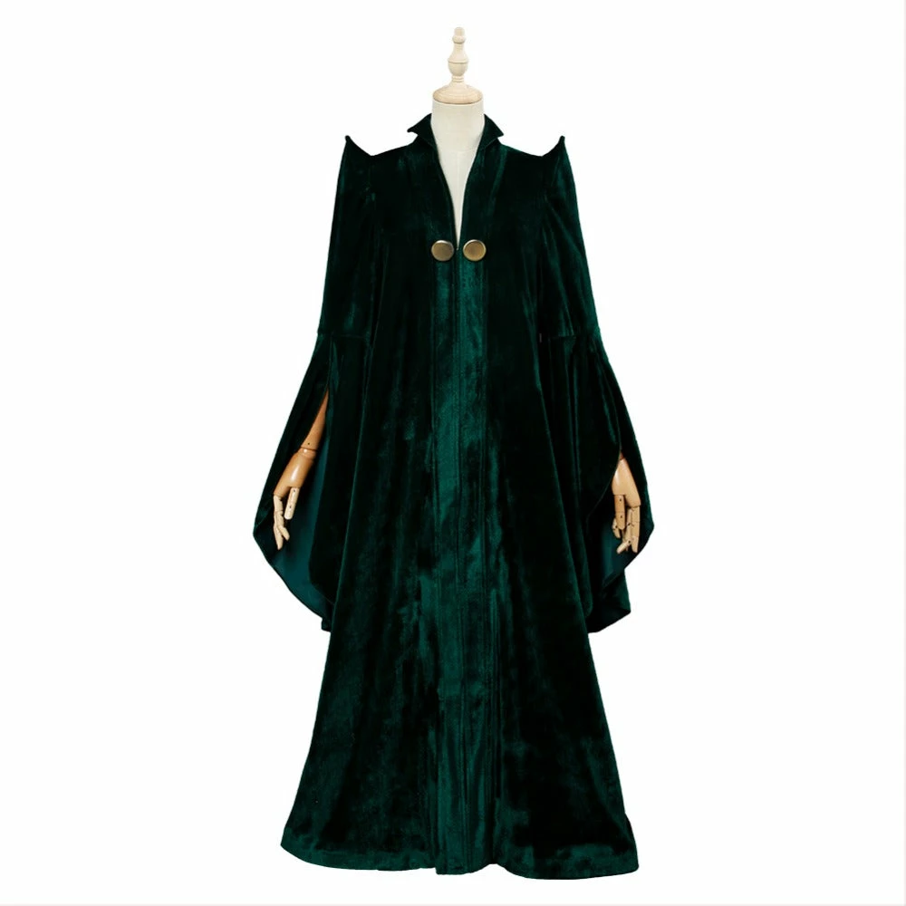 Auscosplay Movie Costume Magic Minerva McGonagall Cosplay Costume Green Cloak 5 Auscosplay Movie Costume Magic Minerva McGonagall Cosplay Costume Green Cloak