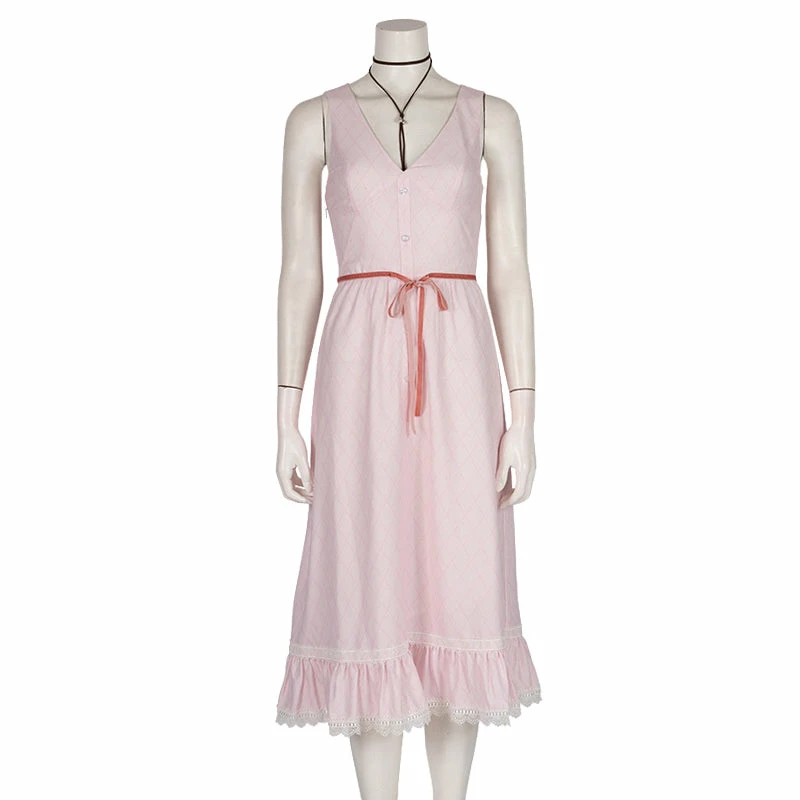 Auscosplay Final Fantasy VII Aerith Gainsborough Aeris/Alice Cosplay Costume 5 Auscosplay Final Fantasy VII Aerith Gainsborough Aeris/Alice Cosplay Costume