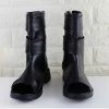 Auscosplay Anime Naruto Uzumaki Naruto Cosplay Shoes Black Peep Toe Boots Naruto Costumes