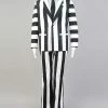 Auscosplay Beetlejuice Fancy Suit Costume White Black Full Set Uniform