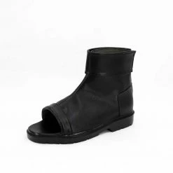 Auscosplay Naruto Orochimaru Cosplay Shoes Party Black Peep Toe Boots Custom Made Naruto Costumes