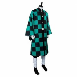 Auscosplay Anime Costume Demon Slayer: Kimetsu No Yaiba Kamado Tanjiro Cosplay Costume