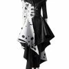 Auscosplay Movie Costume Cruella De Vil Cosplay Costume Black White Dress 2 Auscosplay Movie Costume Cruella De Vil Cosplay Costume Black White Dress