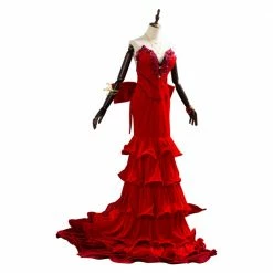 Auscosplay Final Fantasy Costumes Final Fantasy VII Aerith Gainsborough Cosplay Costume Red Dress