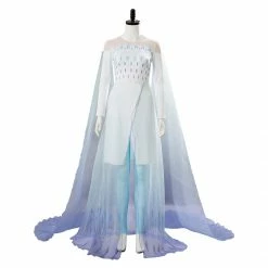 Auscosplay Elsa Snow Queen Cosplay Costume Gown White Dress