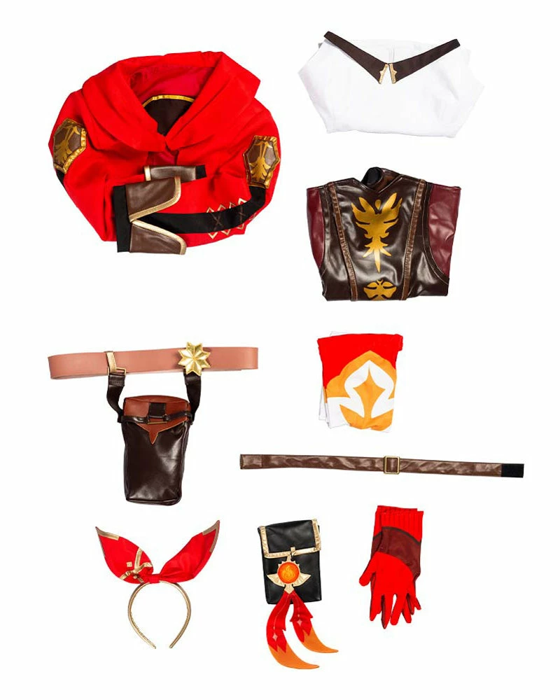 Auscosplay Genshin Impact Amber Cosplay Costume 5 Auscosplay Genshin Impact Amber Cosplay Costume