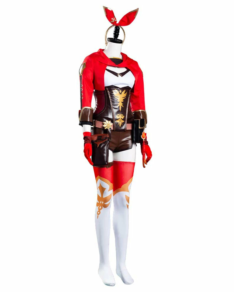 Auscosplay Genshin Impact Amber Cosplay Costume 7 Auscosplay Genshin Impact Amber Cosplay Costume