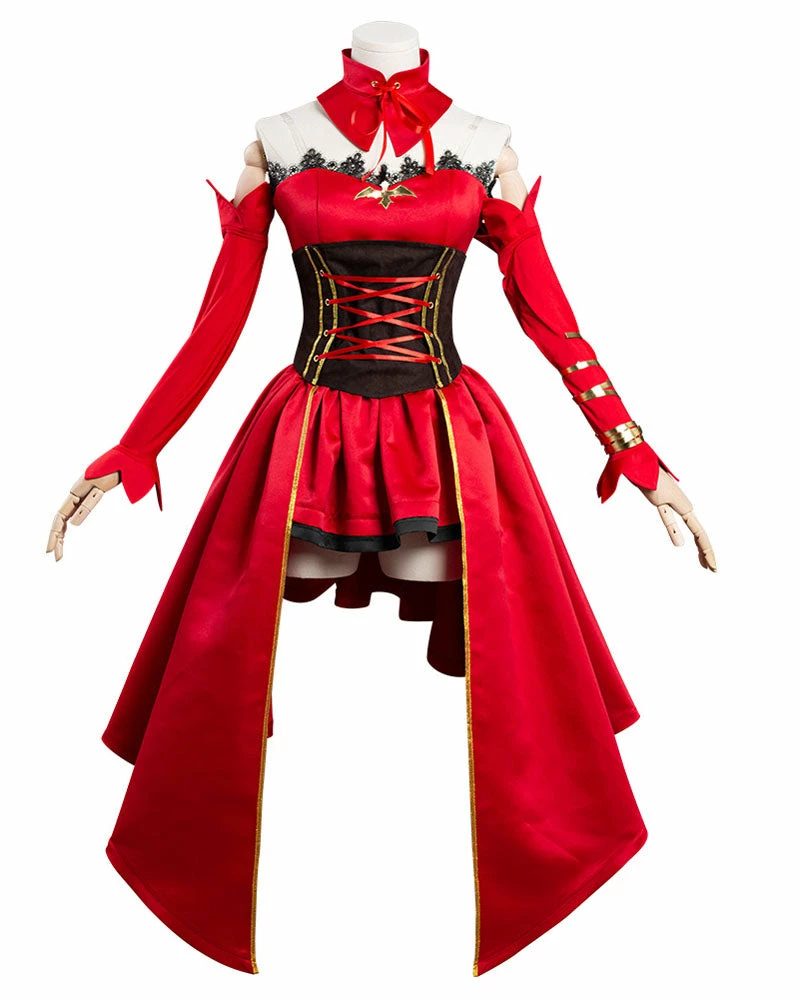 Auscosplay Takt Op Destiny Cosplay Costume Red Dress 3 Auscosplay Takt Op Destiny Cosplay Costume Red Dress
