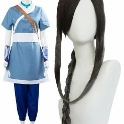 Auscosplay Avatar The Last Airbender Katara Cosplay Costume Kid Adult Suit Anime Costume